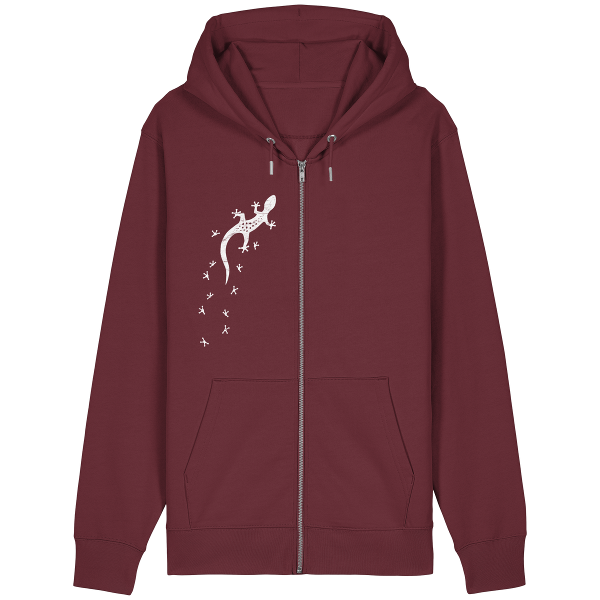 Gecko Eidechse Silhouette hell - Organic Relaxed Zipper