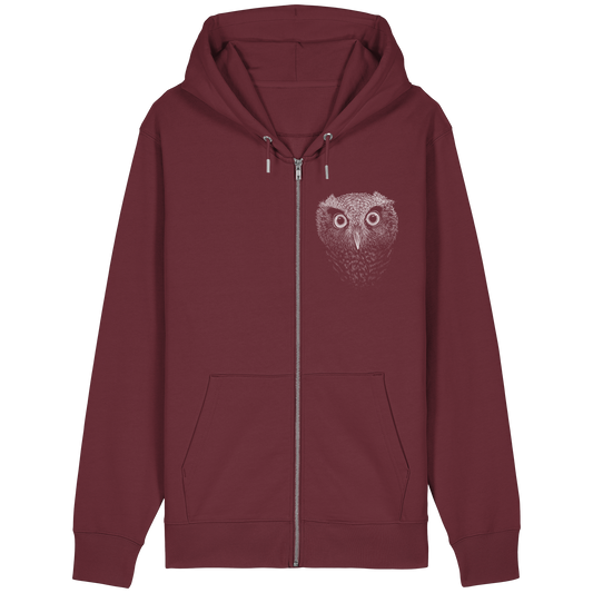 Eule Kritzelkunst Illustration - Organic Relaxed Zipper