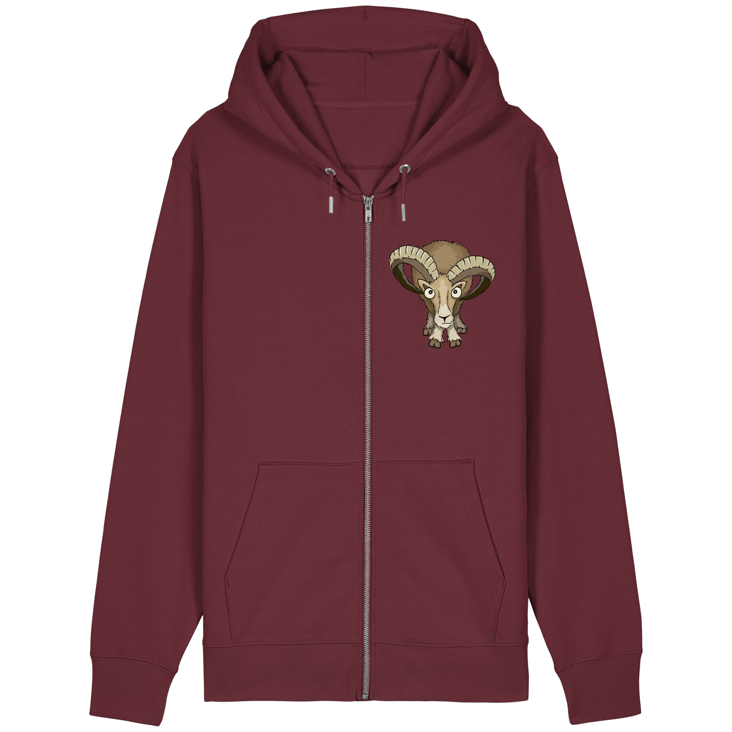 Bockiges Mufflon Widder Schafbock - Organic Relaxed Zipper