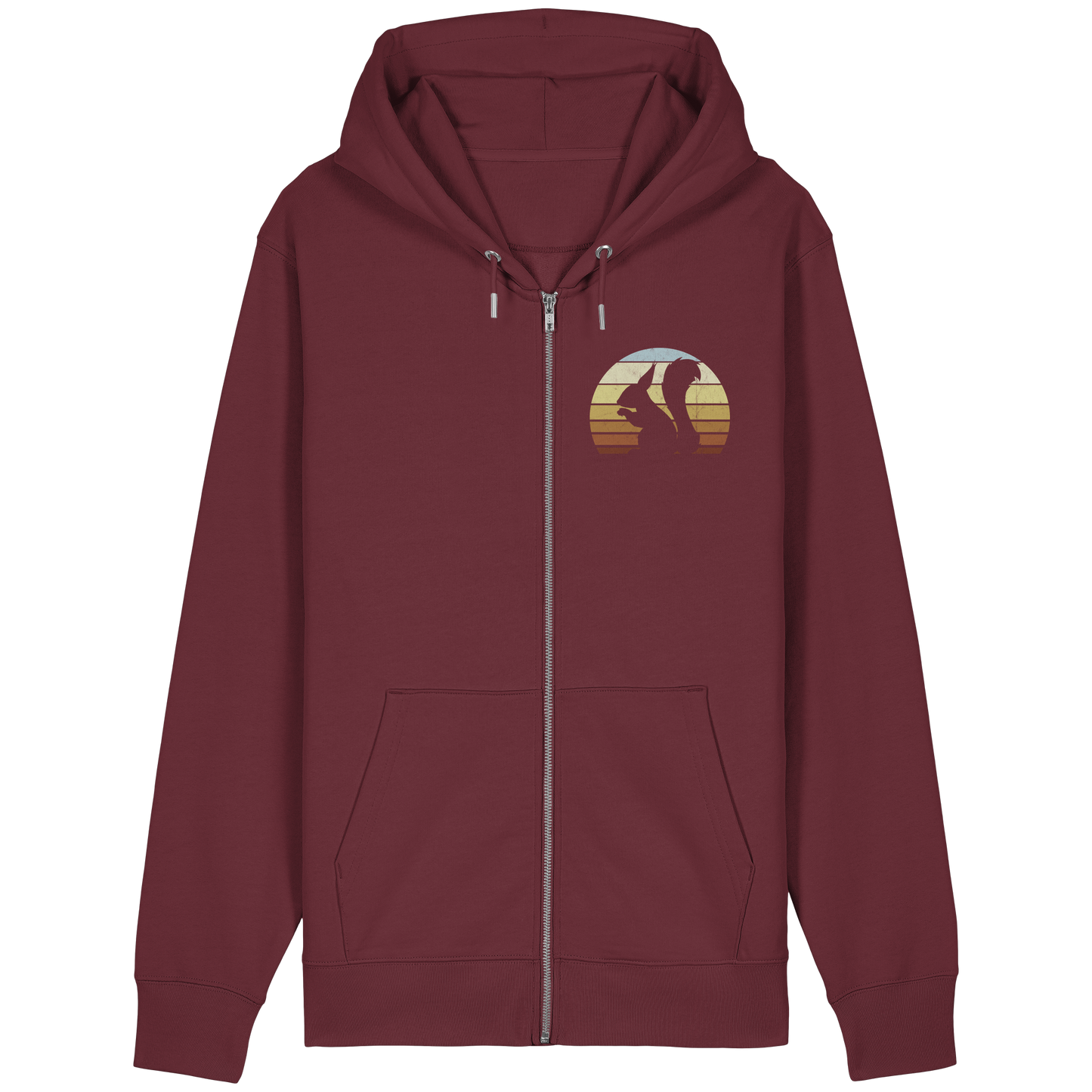 Retro Eichhörnchen Silhouette - Organic Relaxed Zipper