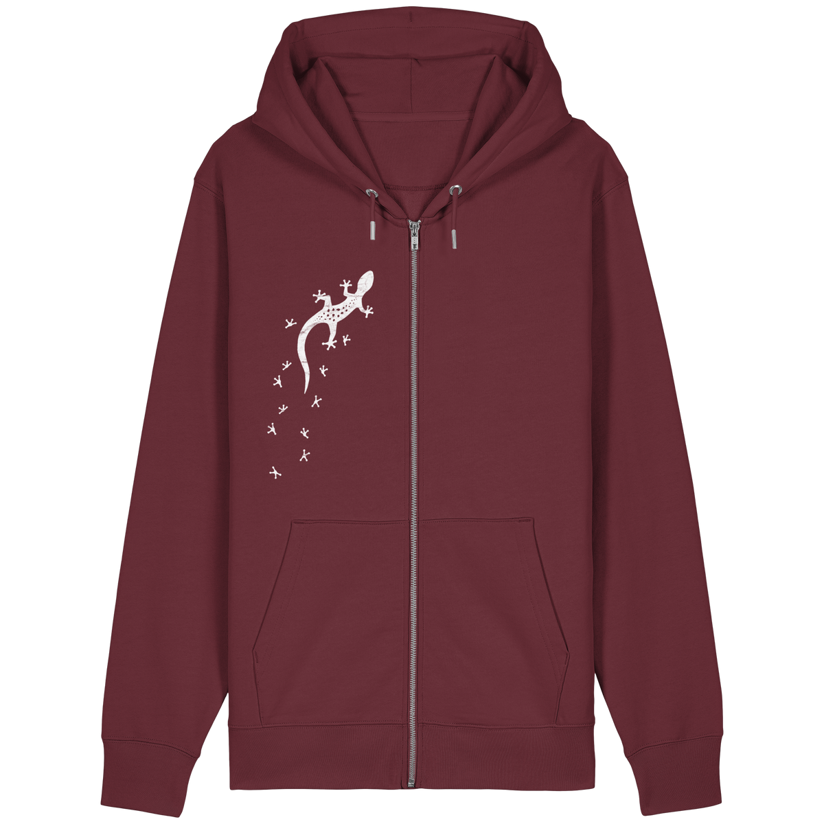 Gecko Eidechse Silhouette hell - Organic Relaxed Zipper
