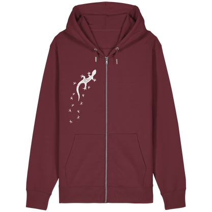 Gecko Eidechse Silhouette hell - Organic Relaxed Zipper