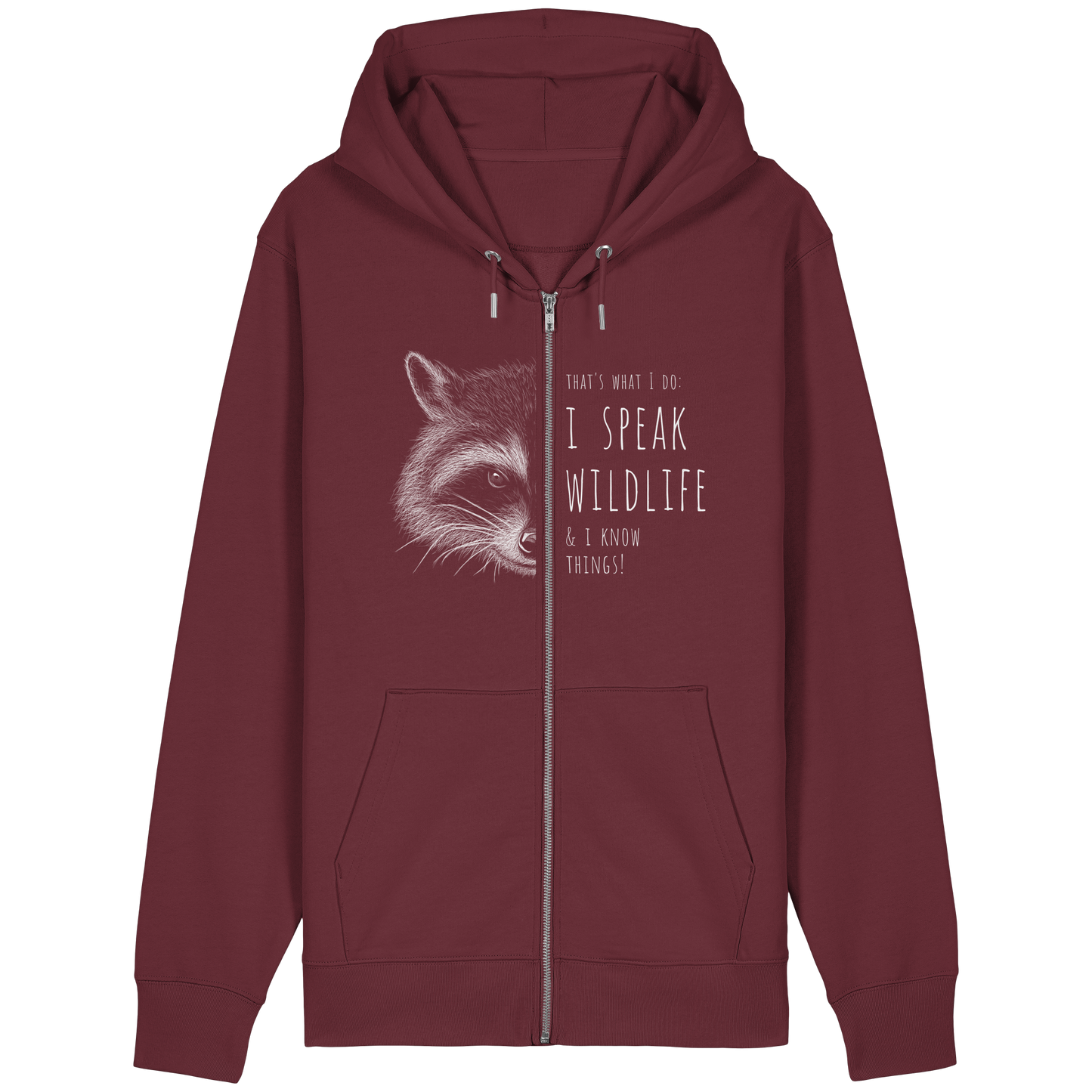 I Speak Wildlife And I Know Waschbär - Organic Relaxed Zipper