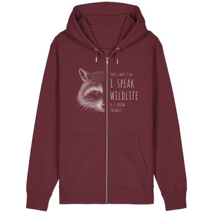 I Speak Wildlife And I Know Waschbär - Organic Relaxed Zipper