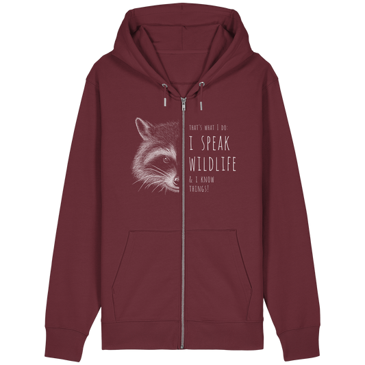 I Speak Wildlife And I Know Waschbär - Organic Relaxed Zipper