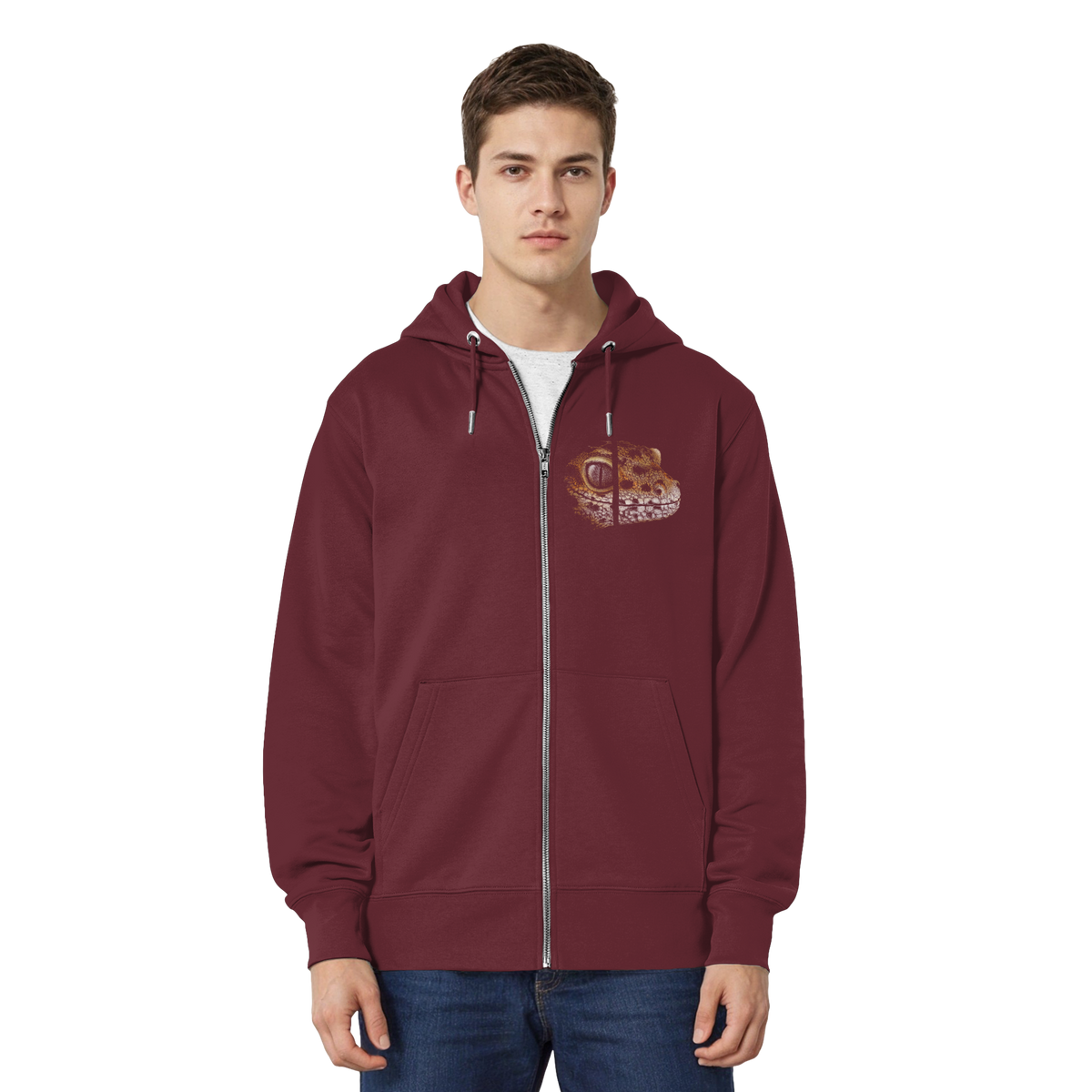 Leopard Gecko Skizze Kritzelkunst - Organic Relaxed Zipper