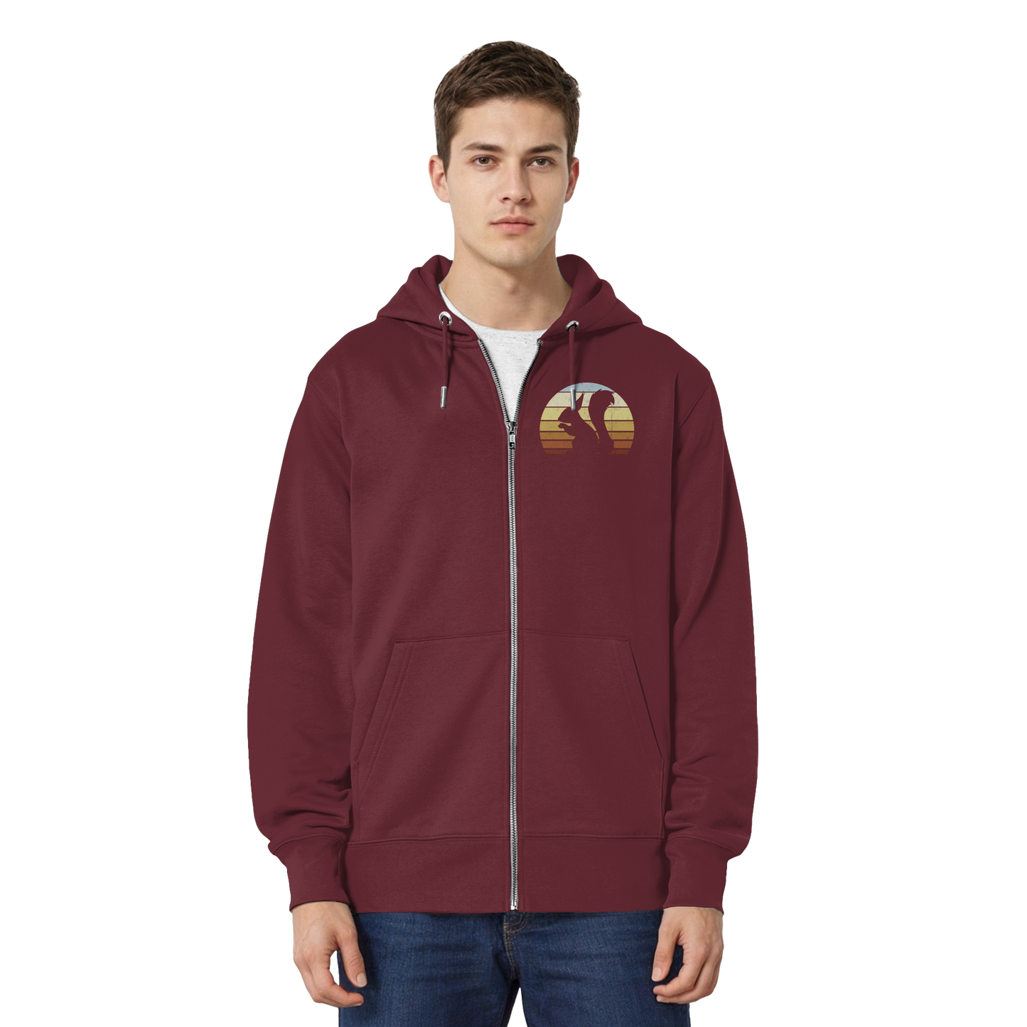 Retro Eichhörnchen Silhouette - Organic Relaxed Zipper