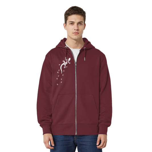 Gecko Eidechse Silhouette hell - Organic Relaxed Zipper