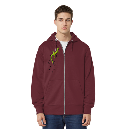 Kletternder Gecko mit Spuren - Organic Relaxed Zipper