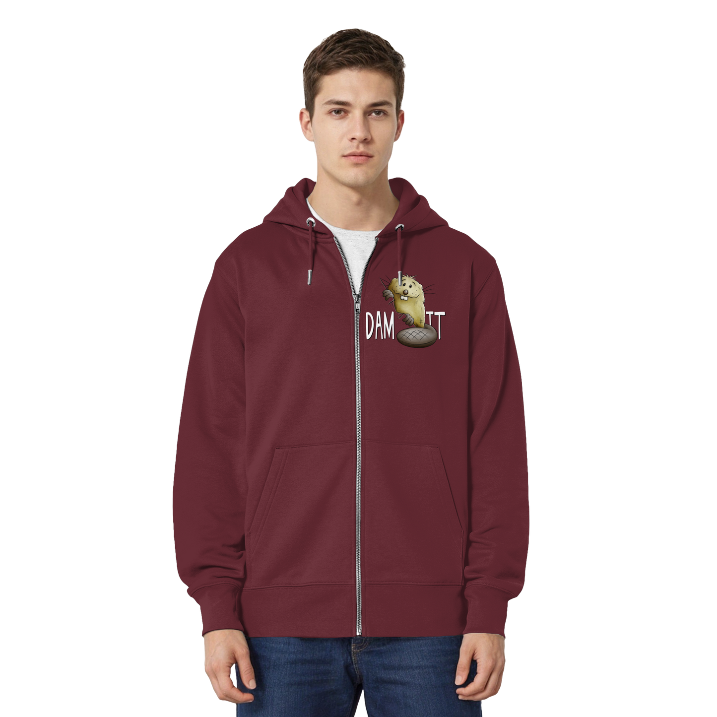 Dam It Verdammt Lustiger Biber - Organic Relaxed Zipper