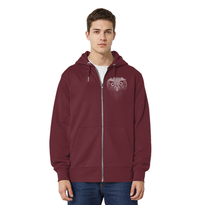Eule Kritzelkunst Illustration - Organic Relaxed Zipper
