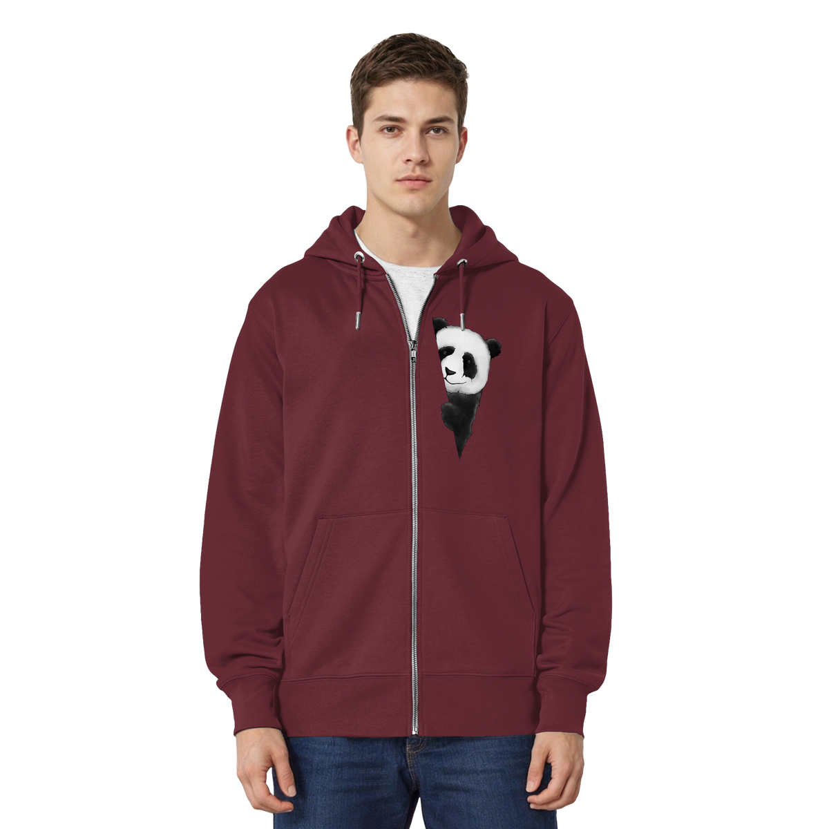 Panda Bär Illustration - Organic Relaxed Zipper