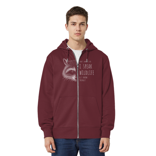 I Speak Wildlife And I Know Waschbär - Organic Relaxed Zipper