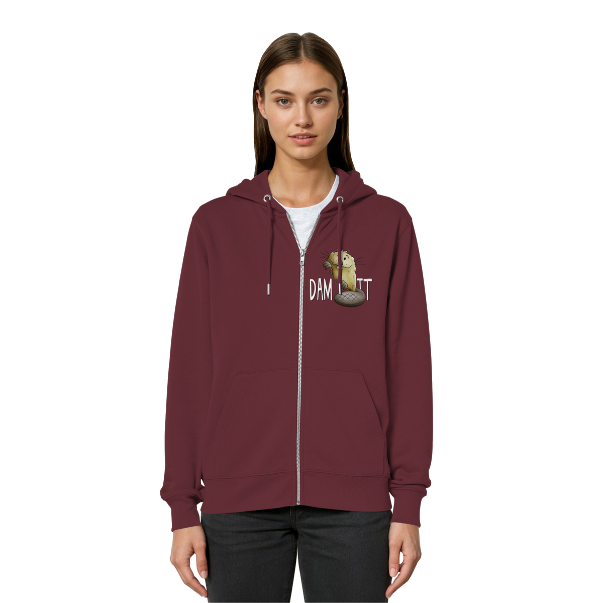 Dam It Verdammt Lustiger Biber - Organic Relaxed Zipper