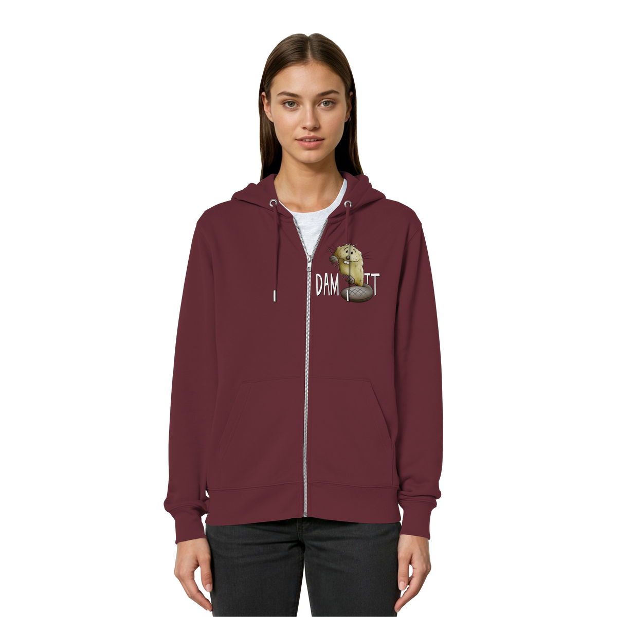 Dam It Verdammt Lustiger Biber - Organic Relaxed Zipper