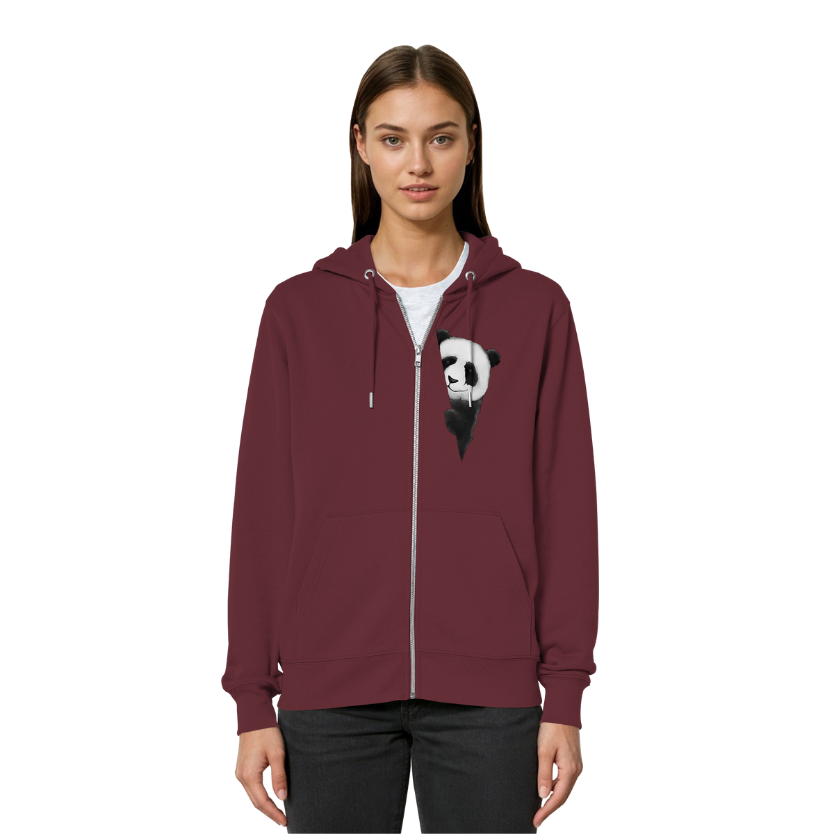 Panda Bär Illustration - Organic Relaxed Zipper