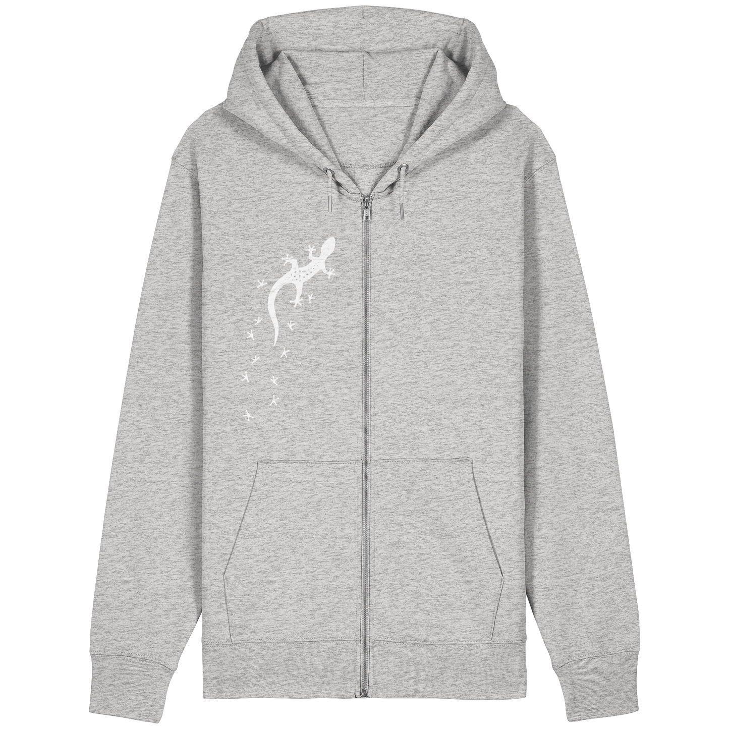 Gecko Eidechse Silhouette hell - Organic Relaxed Zipper