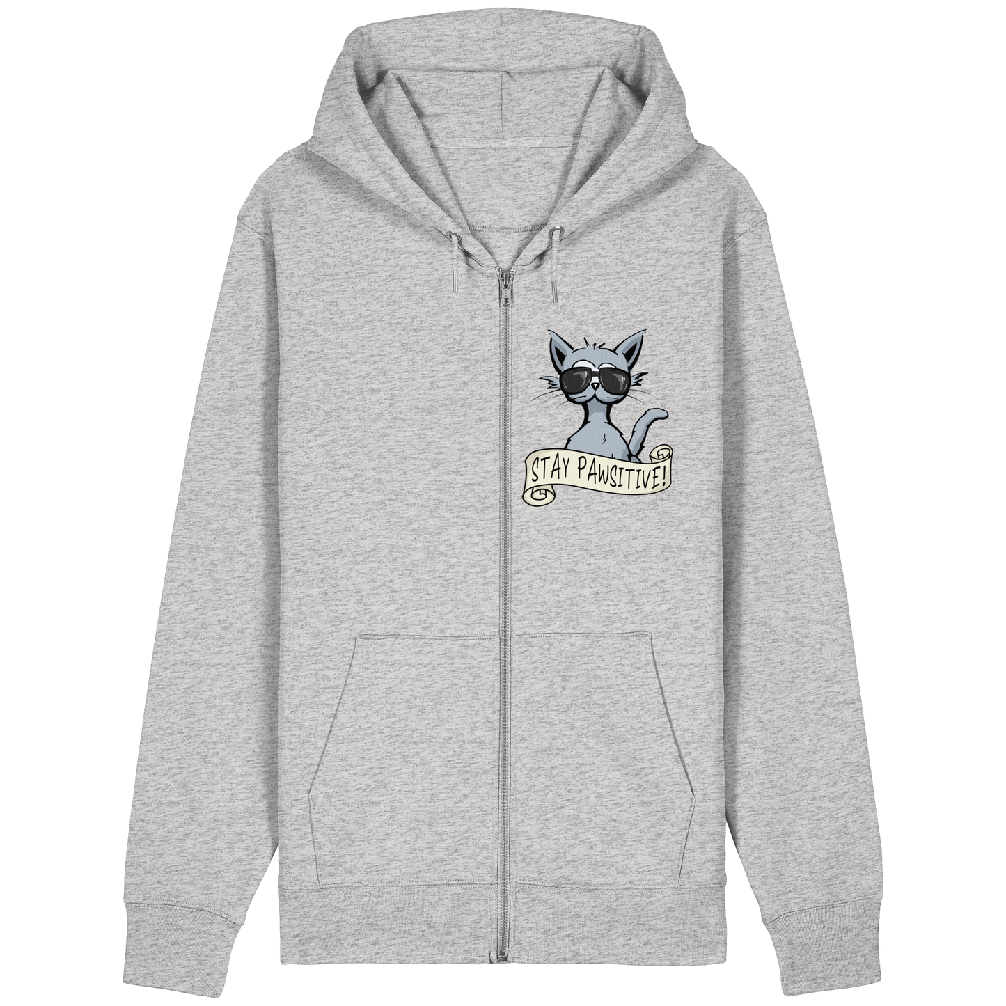 Stay Pawsitive Bleib lässig Hipster Katze - Organic Relaxed Zipper