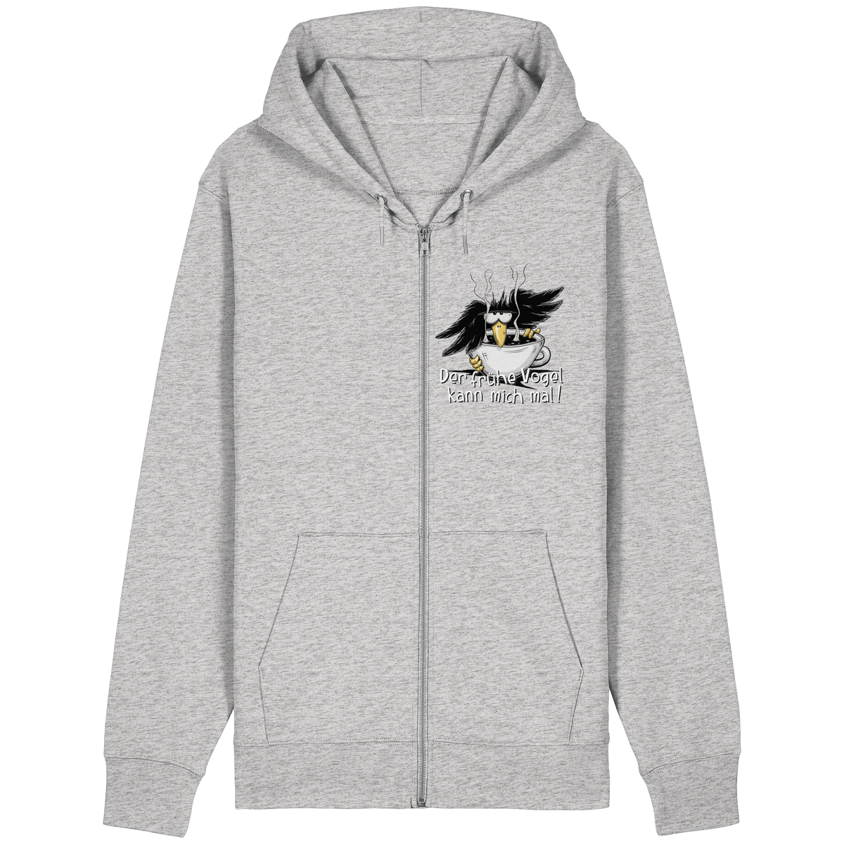 Der frühe Vogel kann mich mal | Kaffee Rabe - Organic Relaxed Zipper