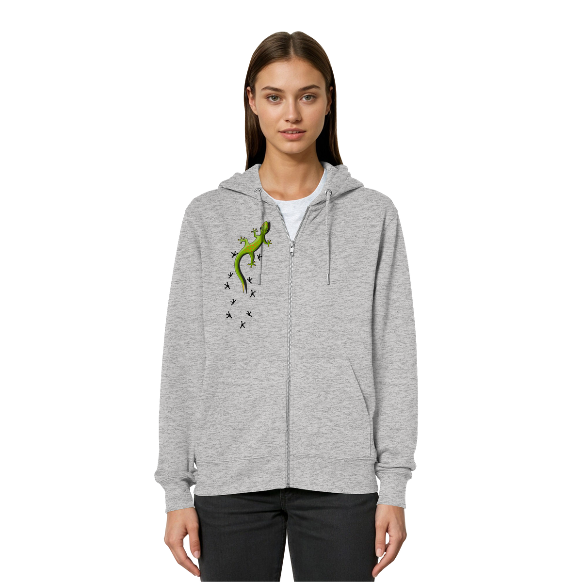 Kletternder Gecko mit Spuren - Organic Relaxed Zipper