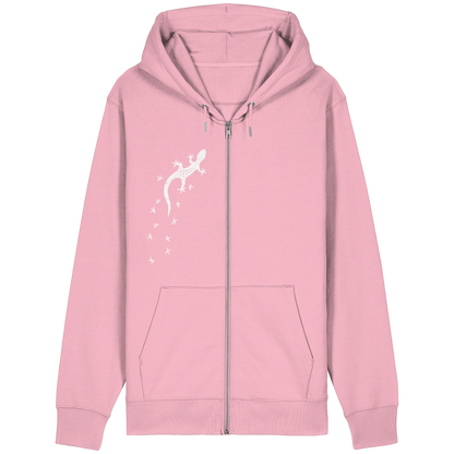 Gecko Eidechse Silhouette hell - Organic Relaxed Zipper