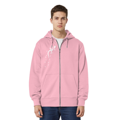 Gecko Eidechse Silhouette hell - Organic Relaxed Zipper