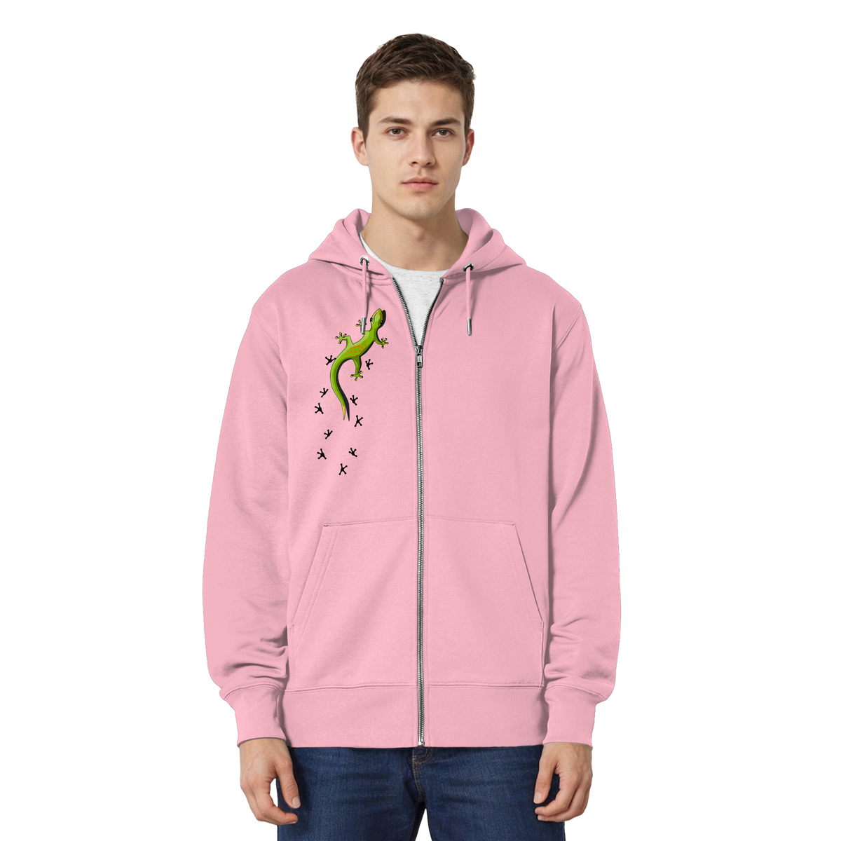 Kletternder Gecko mit Spuren - Organic Relaxed Zipper