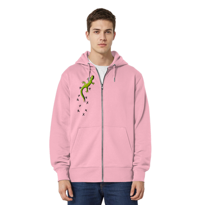 Kletternder Gecko mit Spuren - Organic Relaxed Zipper