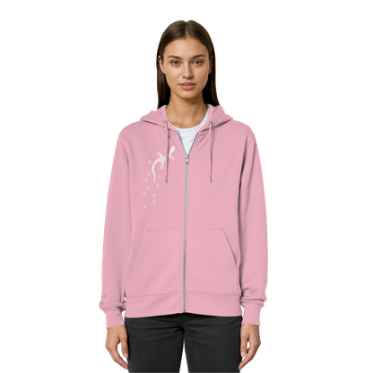 Gecko Eidechse Silhouette hell - Organic Relaxed Zipper