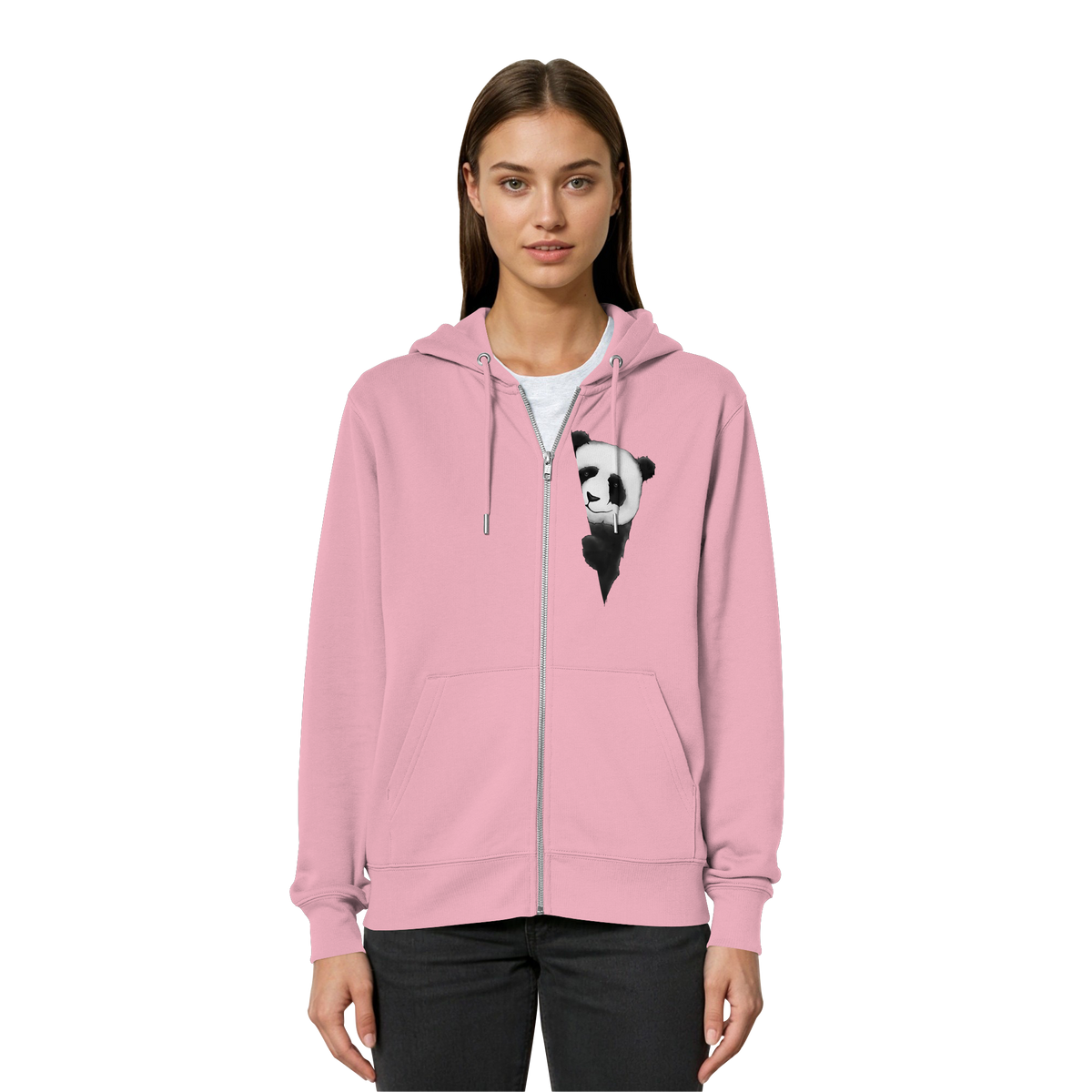 Panda Bär Illustration - Organic Relaxed Zipper