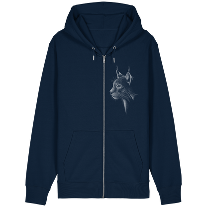 Luchs Kritzelkunst Wildkatze Illustration - Organic Relaxed Zipper