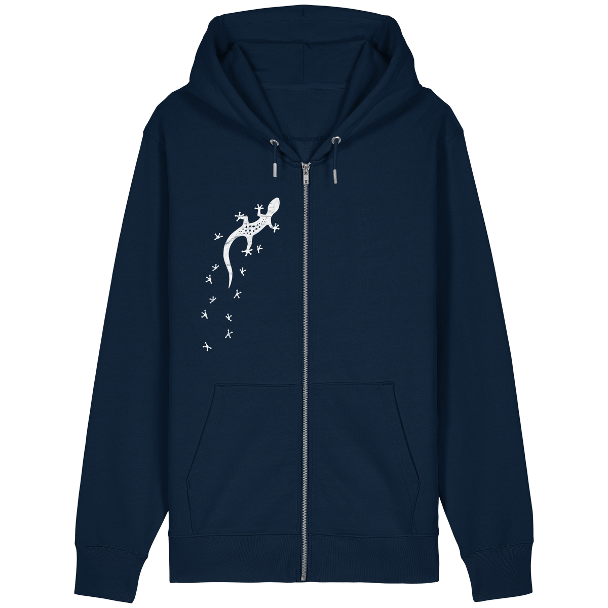Gecko Eidechse Silhouette hell - Organic Relaxed Zipper