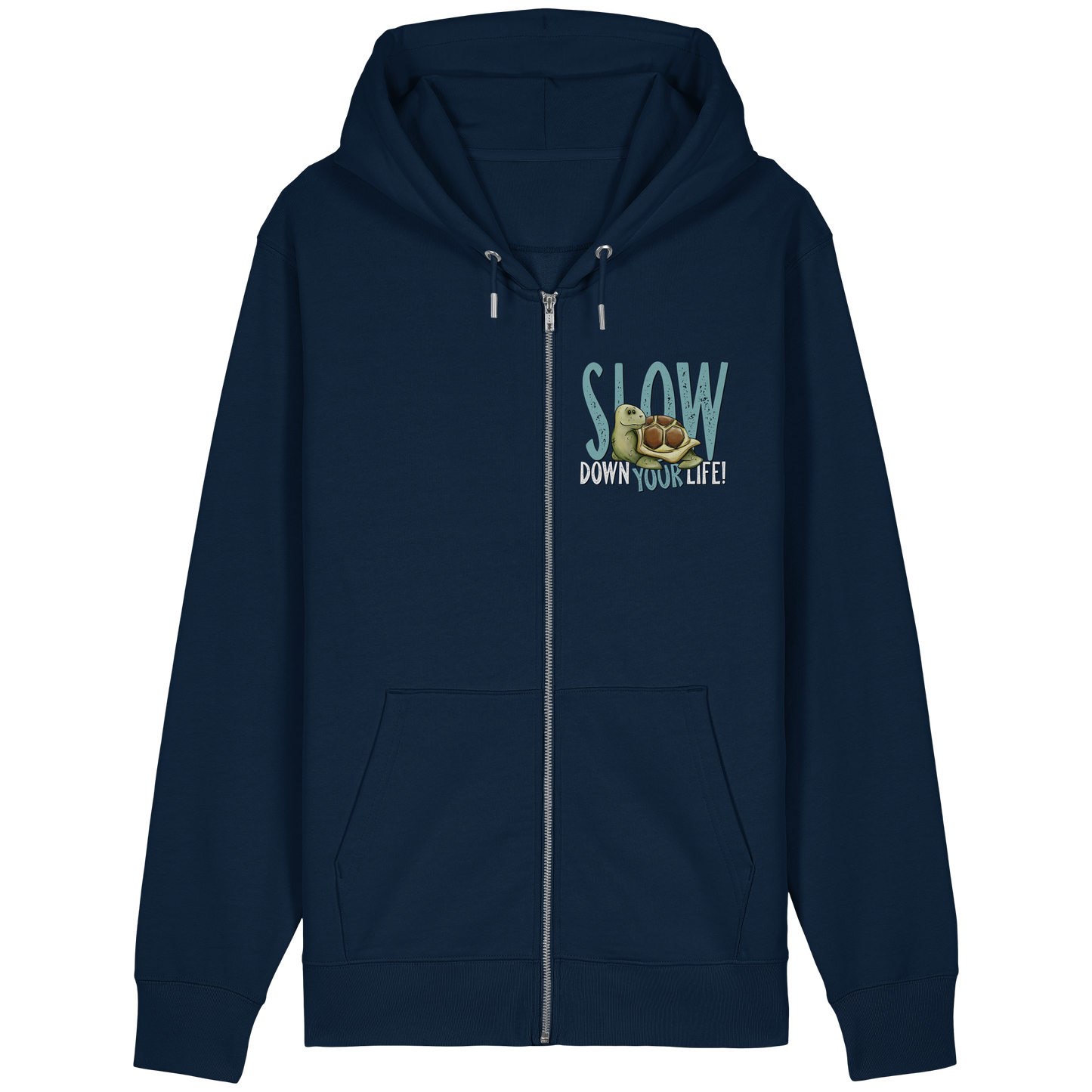 Slow Down Your Life Schildkröte - Organic Relaxed Zipper