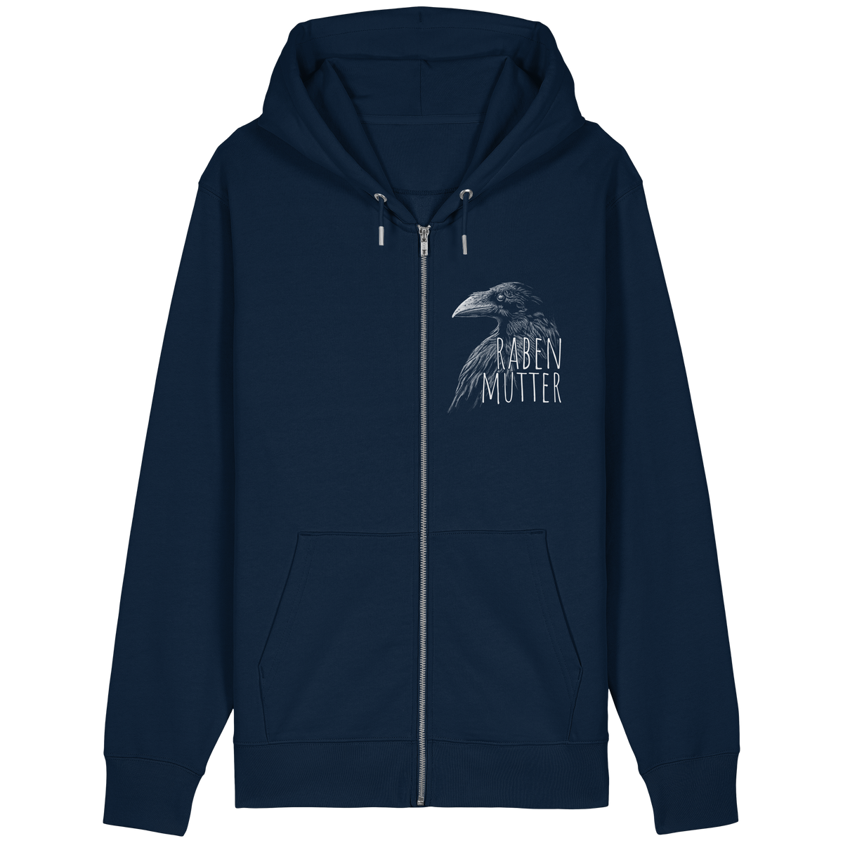 Rabenmutter schwarze Krähe Rabe - Organic Relaxed Zipper