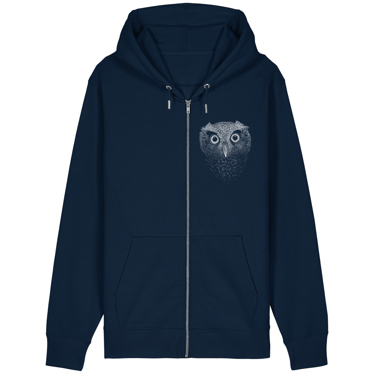 Eule Kritzelkunst Illustration - Organic Relaxed Zipper
