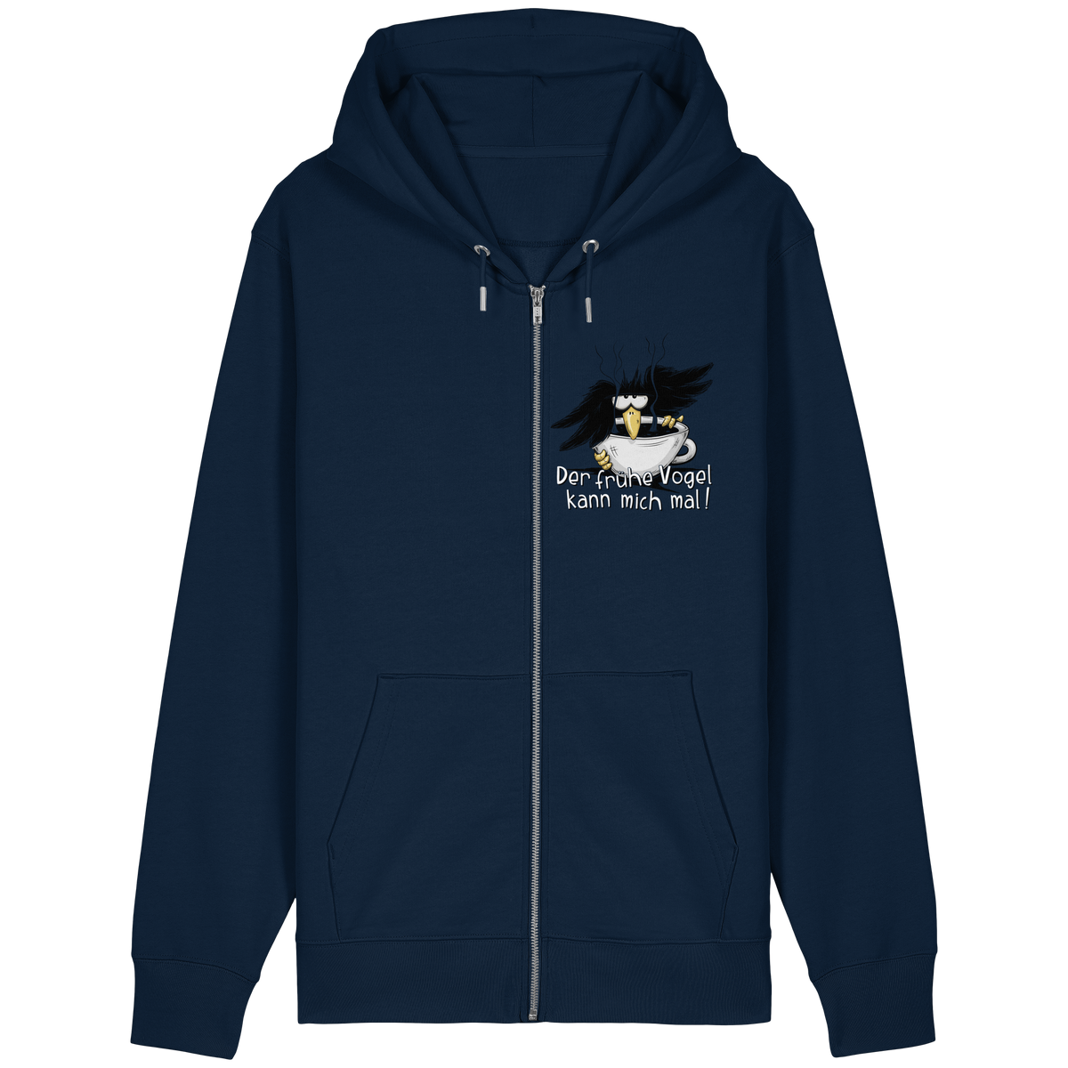 Der frühe Vogel kann mich mal | Kaffee Rabe - Organic Relaxed Zipper