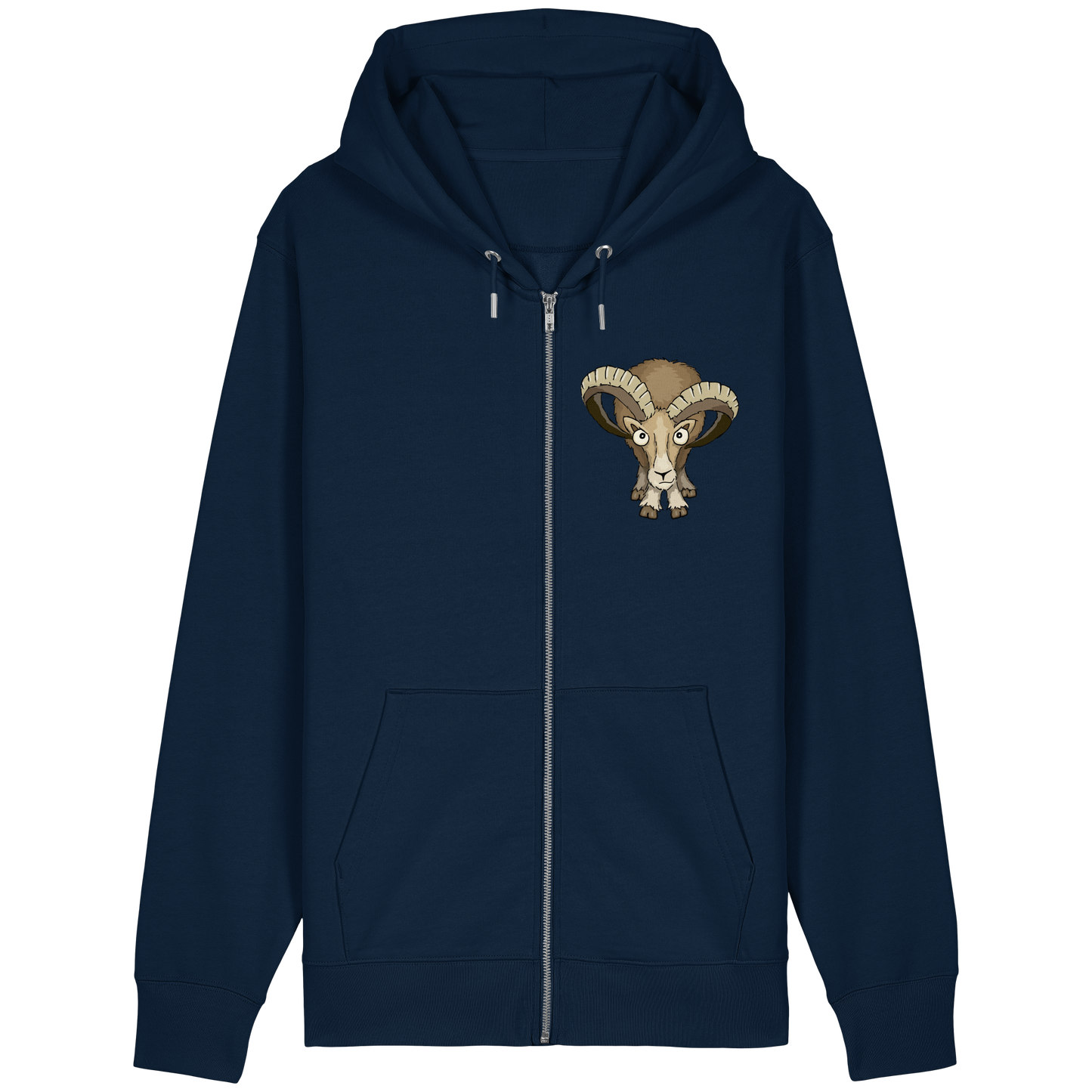Bockiges Mufflon Widder Schafbock - Organic Relaxed Zipper
