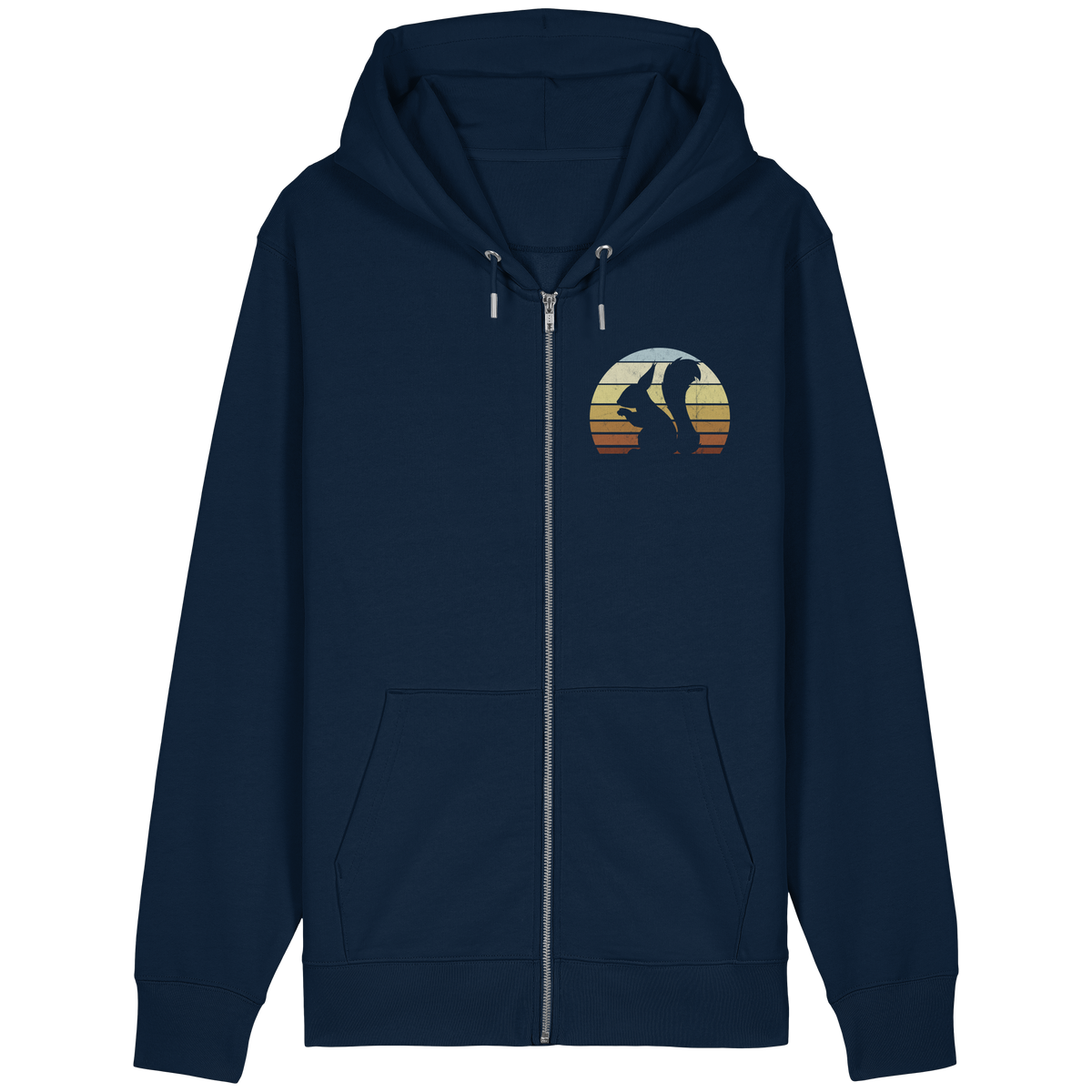Retro Eichhörnchen Silhouette - Organic Relaxed Zipper