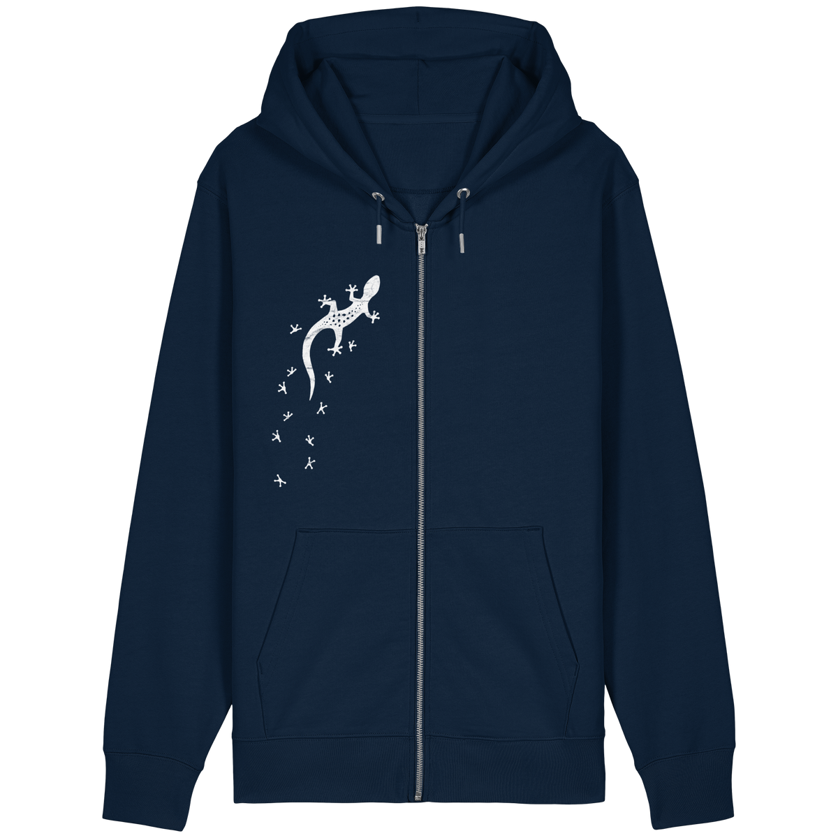 Gecko Eidechse Silhouette hell - Organic Relaxed Zipper