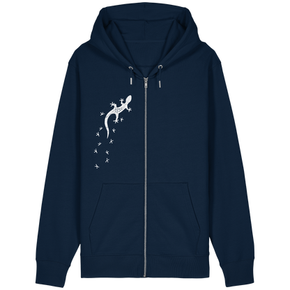 Gecko Eidechse Silhouette hell - Organic Relaxed Zipper