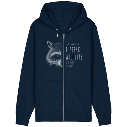 I Speak Wildlife And I Know Waschbär - Organic Relaxed Zipper