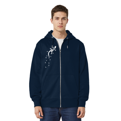 Gecko Eidechse Silhouette hell - Organic Relaxed Zipper