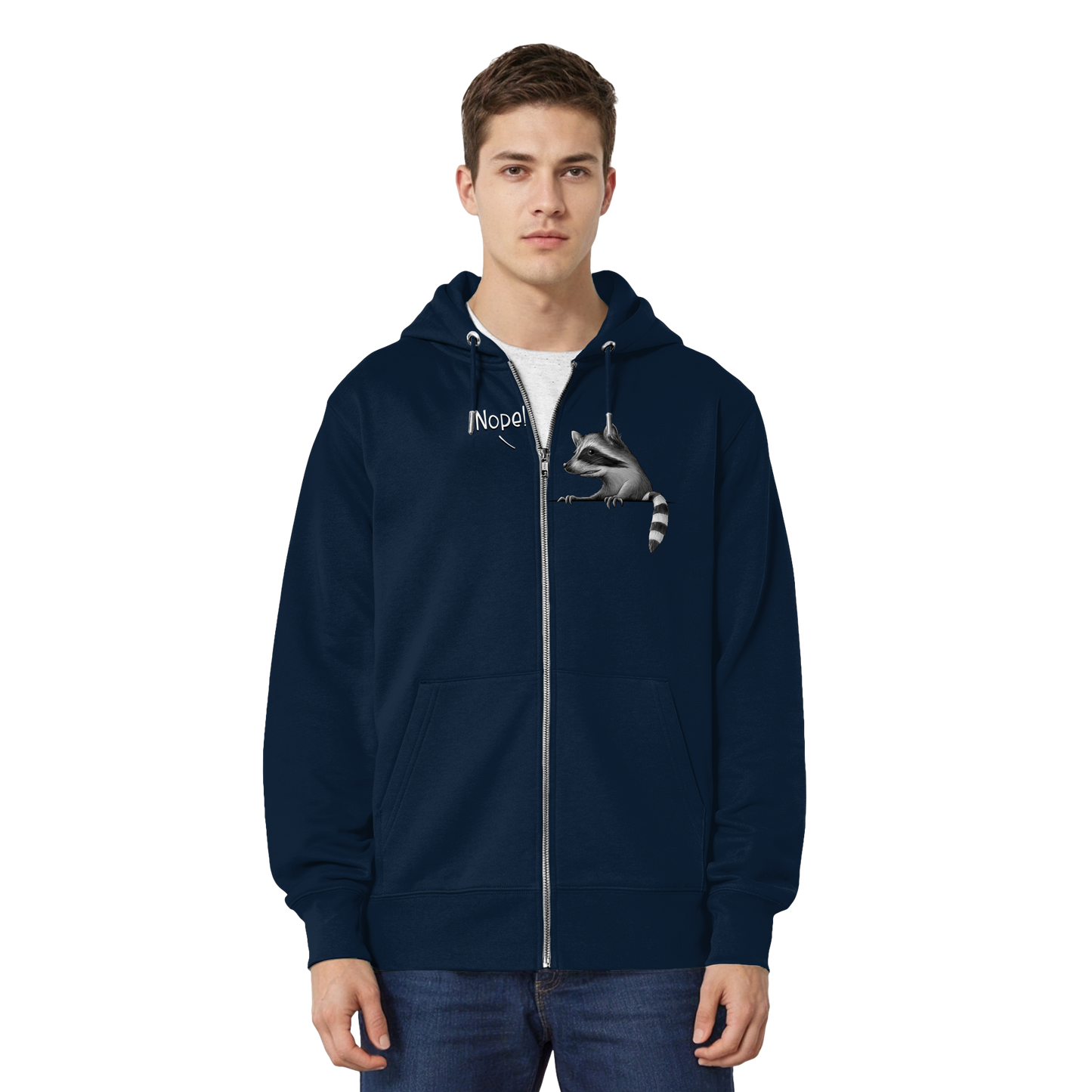 Nope! Frecher verwegener Waschbär - Organic Relaxed Zipper