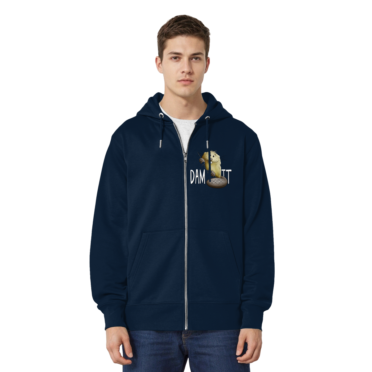 Dam It Verdammt Lustiger Biber - Organic Relaxed Zipper