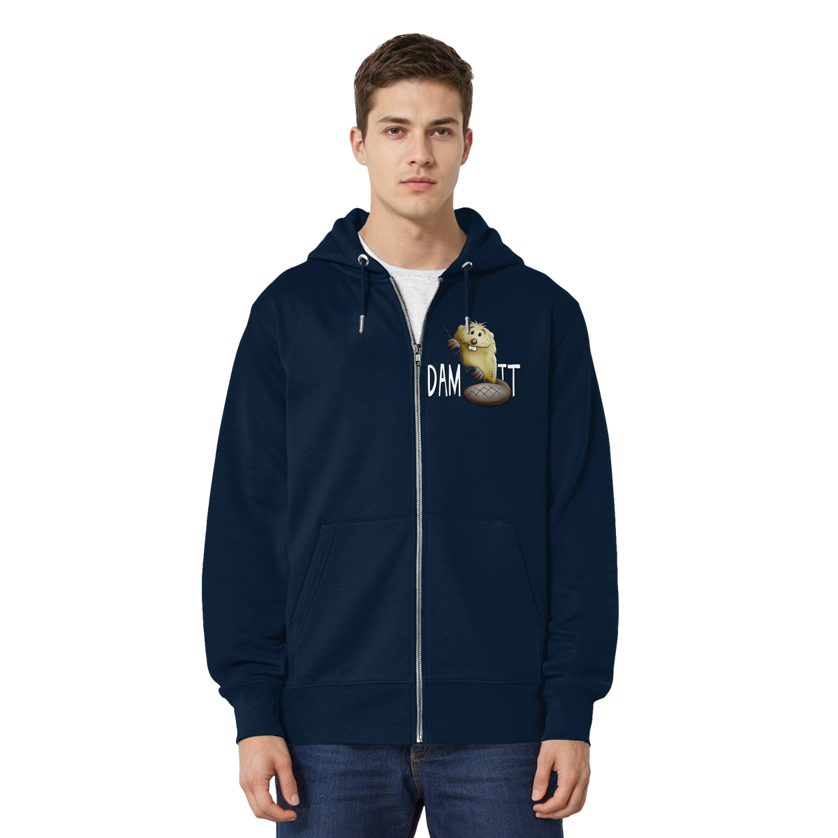 Dam It Verdammt Lustiger Biber - Organic Relaxed Zipper