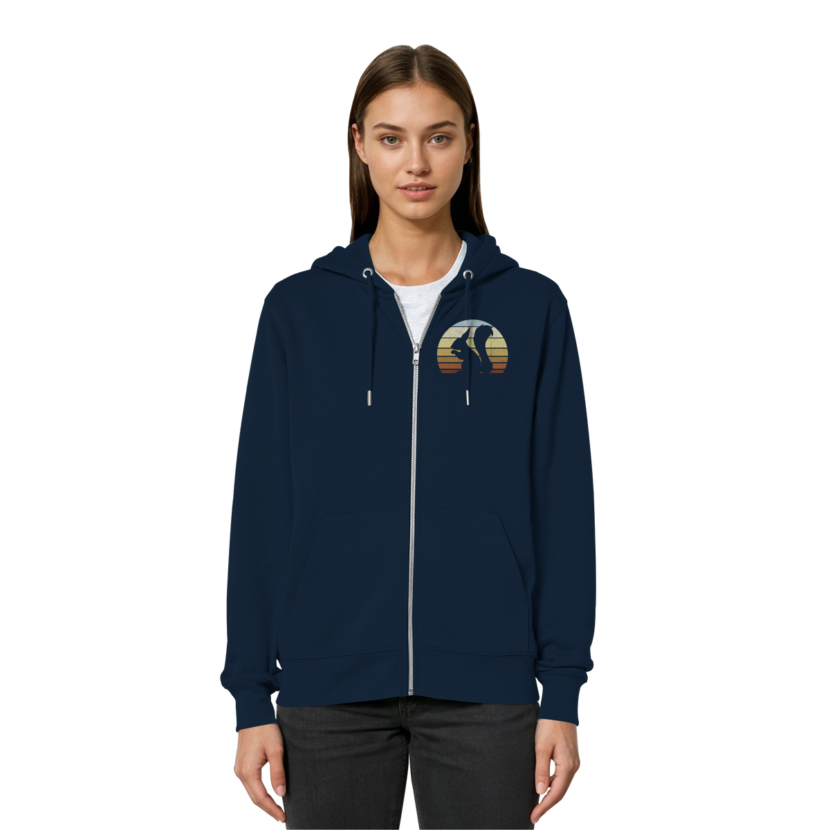 Retro Eichhörnchen Silhouette - Organic Relaxed Zipper