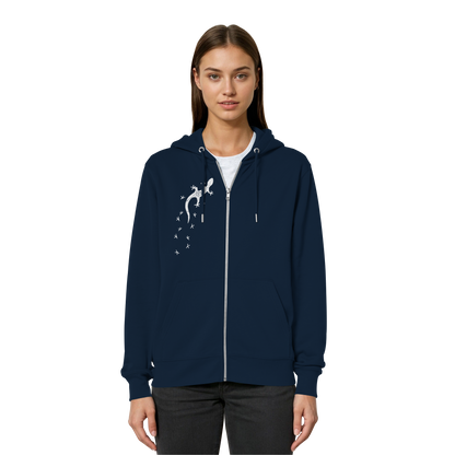 Gecko Eidechse Silhouette hell - Organic Relaxed Zipper