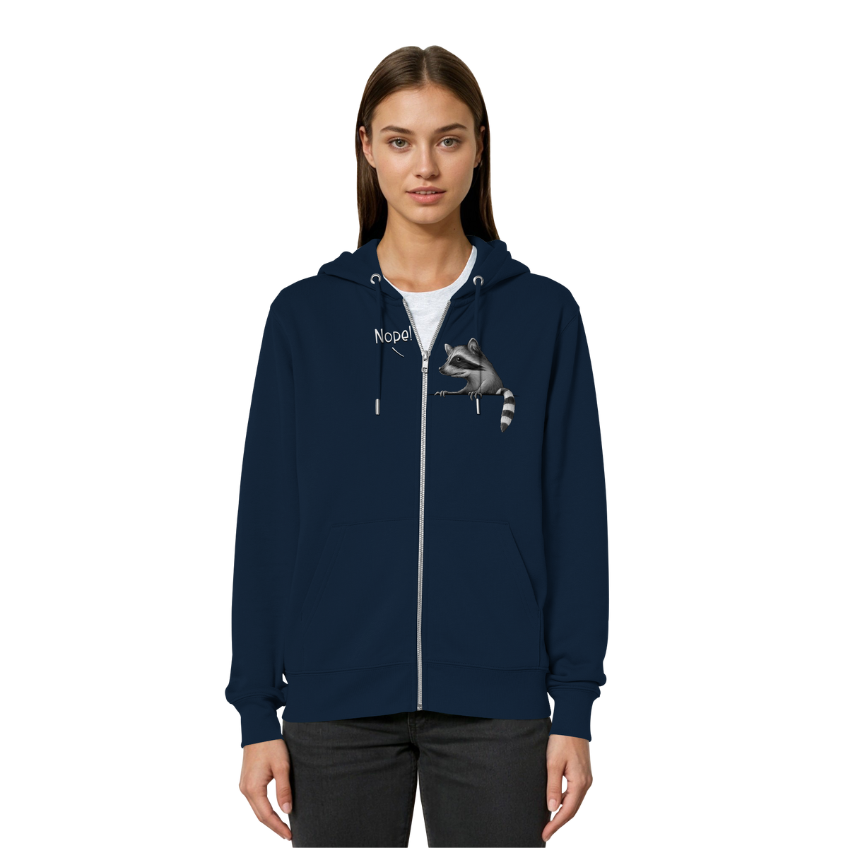 Nope! Frecher verwegener Waschbär - Organic Relaxed Zipper