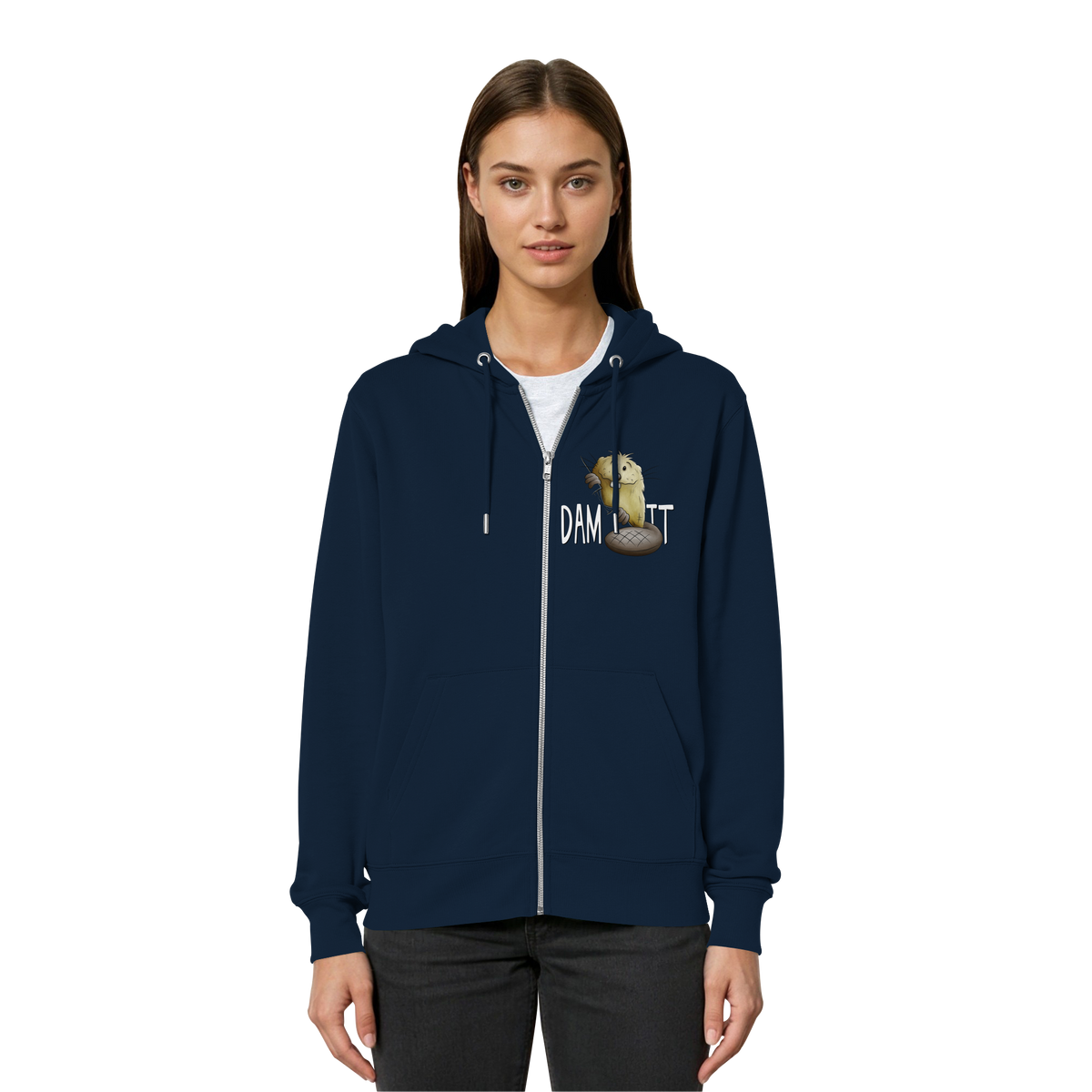 Dam It Verdammt Lustiger Biber - Organic Relaxed Zipper