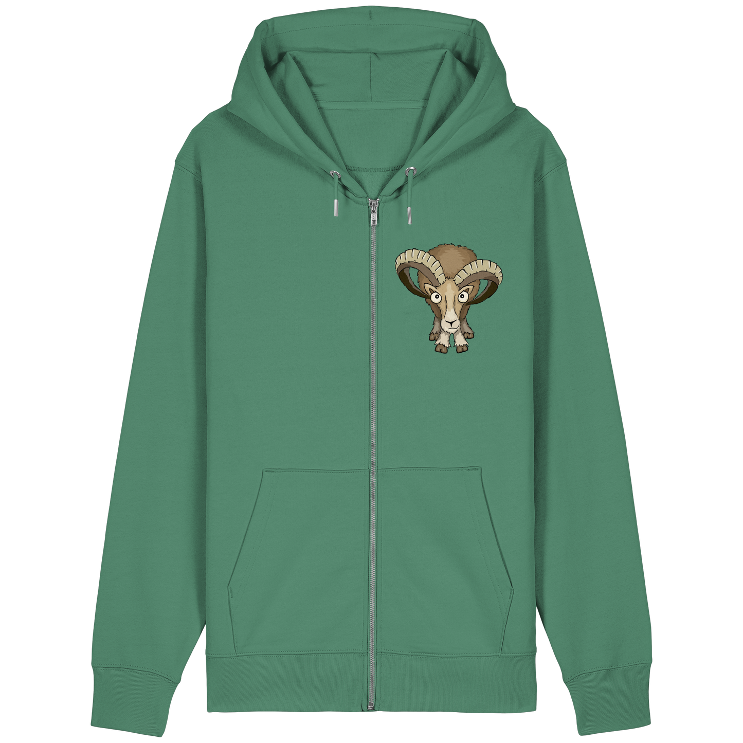 Bockiges Mufflon Widder Schafbock - Organic Relaxed Zipper